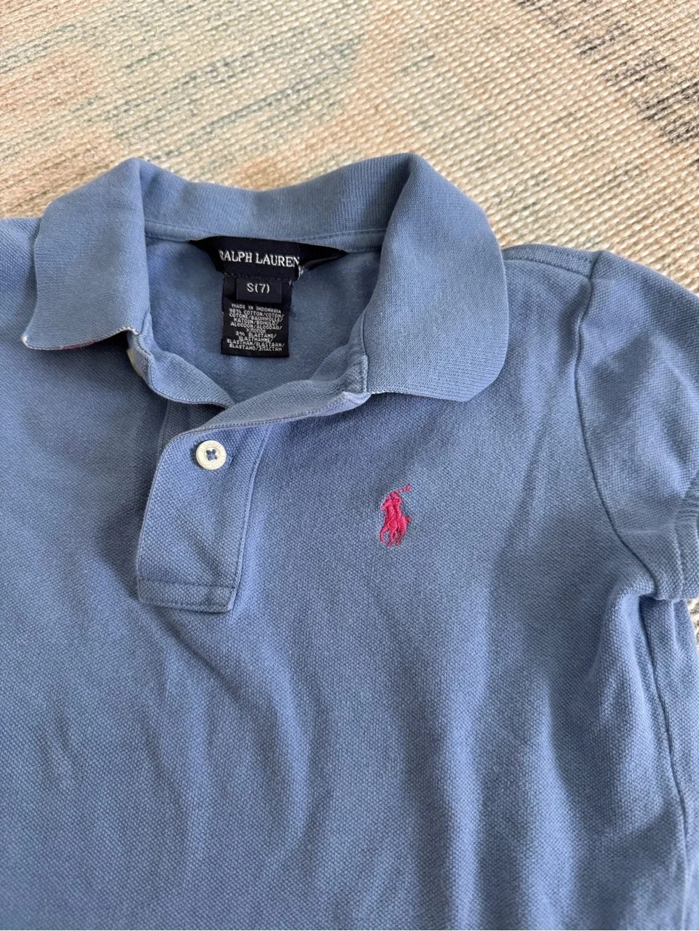 Ralph Lauren Girl's Blue Polo Shirt Size Small 7